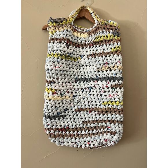 Handmade Recycled Grocery Bag Tote (Extra Long: 16.5" x 24.5") - Picture 1 of 9